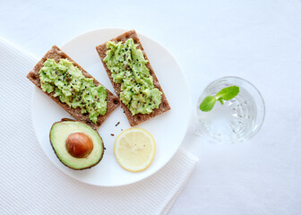 avocado toast and clean water. 
