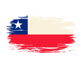 Chilean flag brush grunge background. Vector illustration.