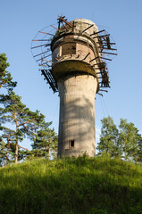 Abandoned military tower in Ventspils municipality, Latvia. 