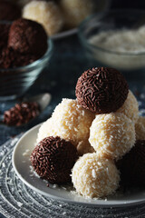 Beijinho and Brigadeiro sweets - national cuisine of Brazil