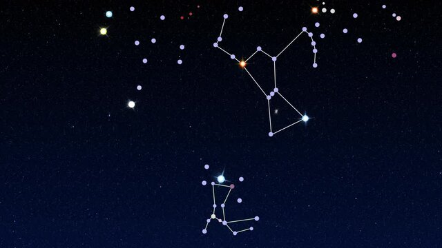 Loopable motion chart of the great triangle in winter.