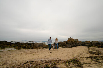Parent and child in the beach