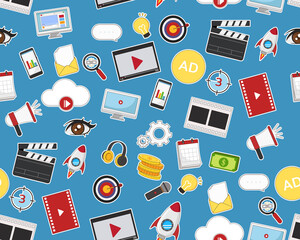 Vector flat seamless texture pattern Video marketing