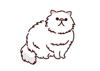 Persian cat illustration／シンプルかわいい猫・ペルシャ猫のイラスト