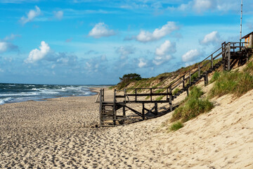 The Baltic Sea at the Curonian Spit, the beach on the sea.