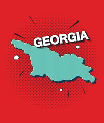 Obraz premium Pop art map of georgia