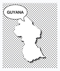 Pop art map of guyana