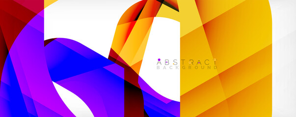 Geometric abstract background - multicolored abstract shapes on white. Vector Illustration For Wallpaper, Banner, Background, Landing Page