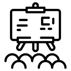 blackboard line icon