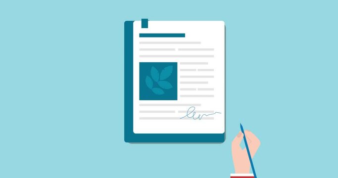 Contract assignment animation scene. Vector flat animation. Business people. Business video. Marketing contract. stock footage