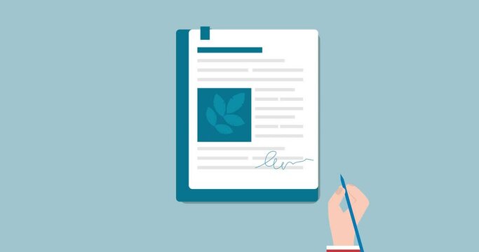 Contract assignment animation scene. Vector flat animation. Business people. Business video. Marketing contract. stock footage