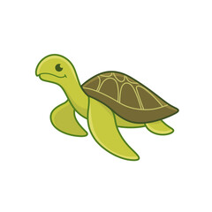 Cartoon turtle, cute character for children. Vector illustration in cartoon style for abc book, poster, postcard. Animal alphabet - letter T.