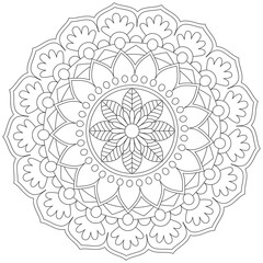 Leaf Flower Petal Coloring Mandala Art Simple Graphic Shape Vector Floral Oriental Outline Vintage Decorative Elements Pattern Illustration Islam Arabic Indian Turkish Mystic Religion Morals Lotus
