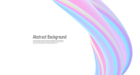 Abstract presentation cover with 3d vertical twist element, soft glossy pastel design