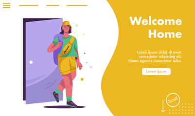 Vector landing page of Welcome Home concept