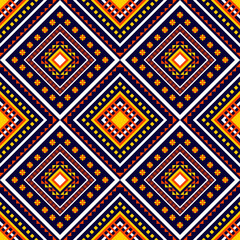 Geometric ethnic oriental ikat seamless pattern traditional design for background,wallpaper,clothing,wrapping,Batik,fabric,Vector illustration.embroidery style.