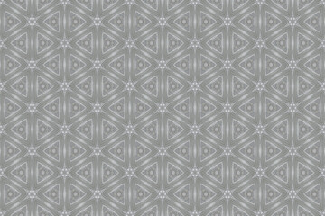 Abstract seamless patterntexture on stars shape on  grey background.