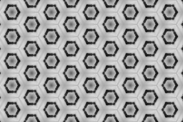 Naklejka premium Abstract pentagon based pattern of shapes in a structured diagram forming an attractive matrix with grey colour.