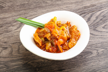 Meat goulash with vegetables