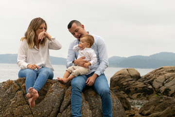 happy family on the beach