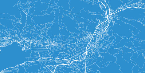 Urban vector city map of Bellinzona, Switzerland, Europe