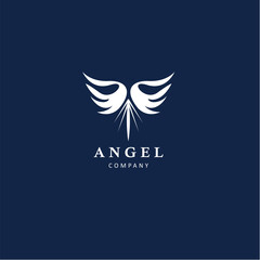 angel flat monogram logo design vector illustration