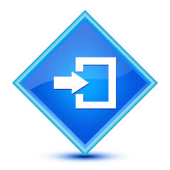 Login icon isolated on special blue diamond button illustration