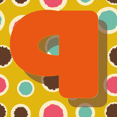 Letter q from the alphabet vector seamless repeat pattern print background