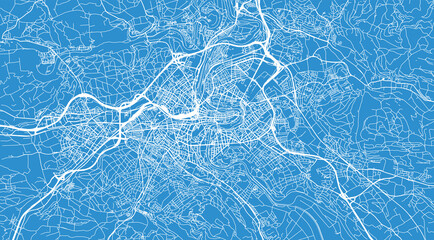 Urban vector city map of Bern, Switzerland, Europe