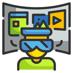 virtual reality line icon