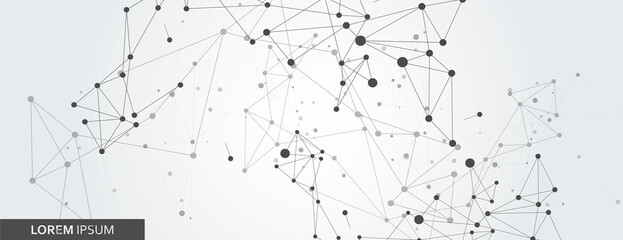 Modern victor illustration for decoration design. Connect network dots background. Lines vector tech connectivity