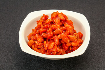 Baked kidney with tomato and pepper