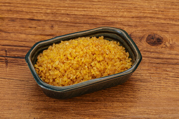Vegetarian cuisine - dry bulgur for cooking