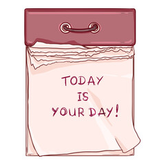 Vector Cartoon Tear-off Calendar Illustration