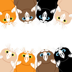 Obraz premium Illustration with cute cats on white background.
