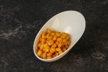 Sweet corn seeds in the bowl