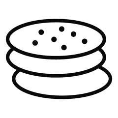 Stack of Cookies Outline Vector