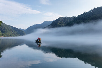 beautiful the little Dongjiang River landscape in early morning