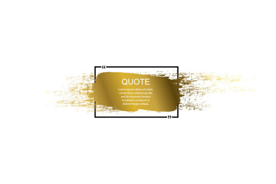 Golden Quote box frame, big set. Quote box icon. Texting quote boxes. Blank Grunge brush background. Vector illustration