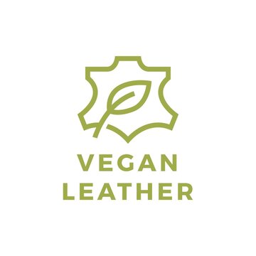 vegan leather leaf natural logo vector icon illustration