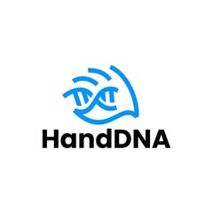 hand dna strain helix logo vector icon illustration