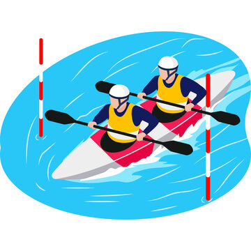 Boating Team Sport Beautiful Illustration.