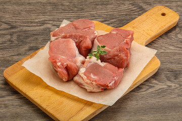 Raw pork tenderloin for cooking