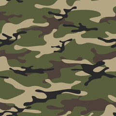 Fototapeta premium Camouflage seamless pattern from spots. Military camo. Print on fabric and clothing. Vector illustration