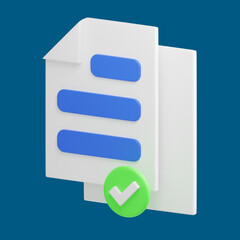 correct document 3d icon illustration