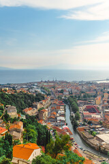 Fototapeta na wymiar panorama view of Rijeka city harbor at Croatia