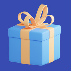 blue gift box 3d illustration