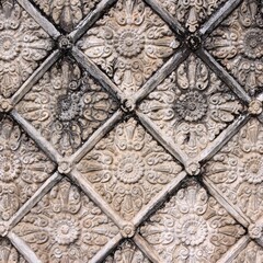 Floral art in Angkor Wat Cambodia