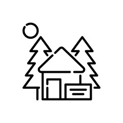 Campsite reservation vector outline icon style illustration. EPS 10 file