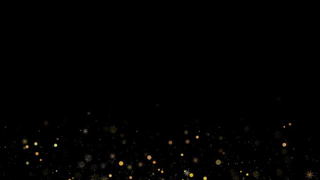 4K Loop Amazing animated blink sparkles video frame on black background. stars for websites, titles, presentation and labels for wedding and love story. Corner frame and border with copy space